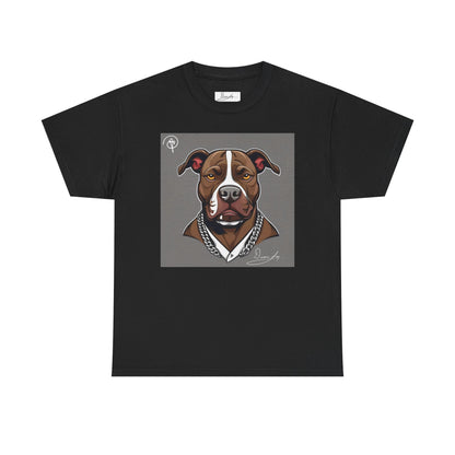 DuaneJay Pit Bull Portrait T-Shirt — stylish dog lover graphic tee streetwear