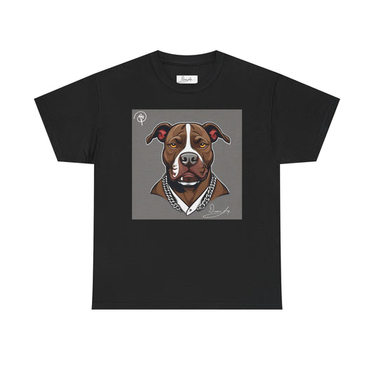 DuaneJay Pit Bull Portrait T-Shirt — stylish dog lover graphic tee streetwear
