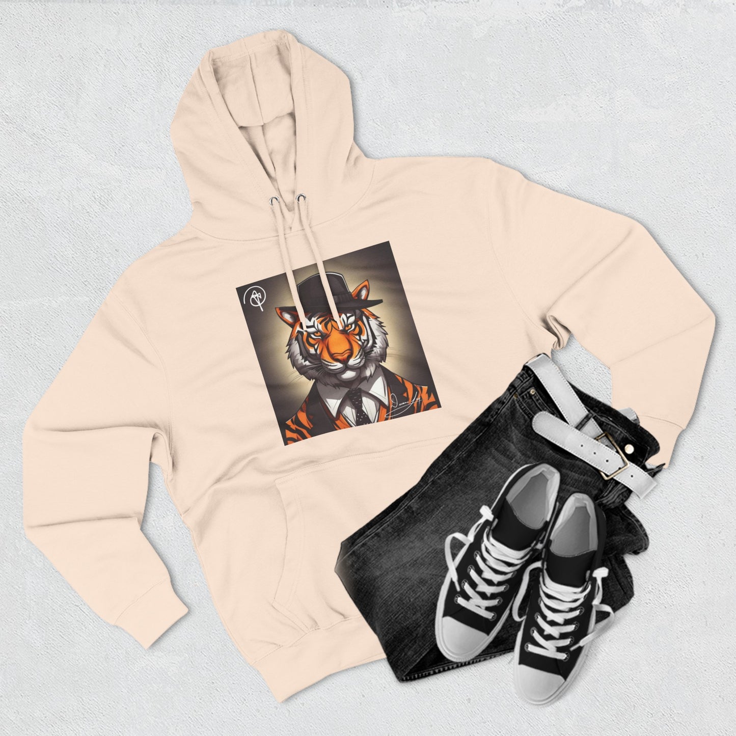 Three-Panel Tiger Fleece Hoodie