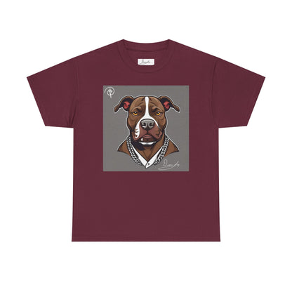 DuaneJay Pit Bull Portrait T-Shirt — stylish dog lover graphic tee streetwear
