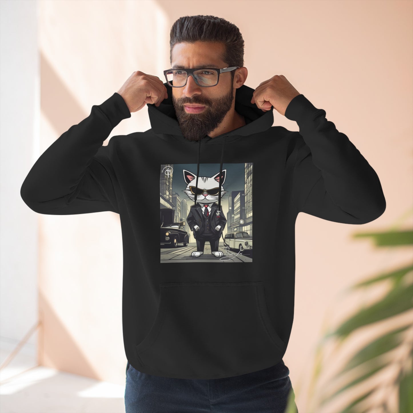 Three-Panel Cool-Cat Fleece Hoodie