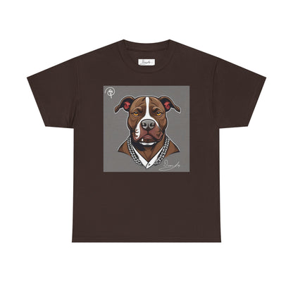 DuaneJay Pit Bull Portrait T-Shirt — stylish dog lover graphic tee streetwear