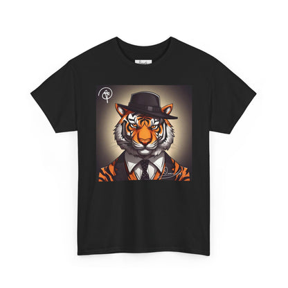 DuaneJay Tiger Gentleman T-Shirt — bold tiger graphic tee featuring a distinguished tiger in gentleman style, a powerful streetwear statement for those who wear confidence with class