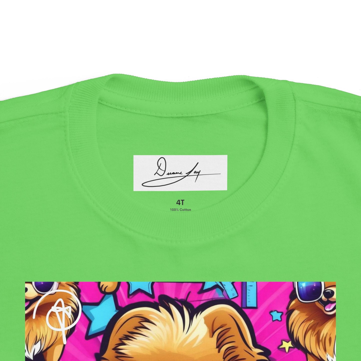 DuaneJay Toddler Tee Cool Pomeranian Sunglasses Graphic — adorable kids graphic tee featuring a cool Pomeranian rocking sunglasses, a fun and stylish streetwear-inspired look for the littlest members of the DuaneJay Fashion family