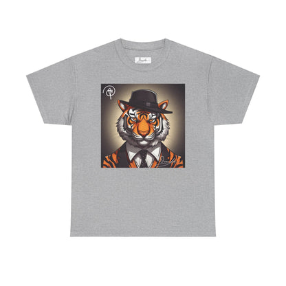 DuaneJay Tiger Gentleman T-Shirt — bold tiger graphic tee featuring a distinguished tiger in gentleman style, a powerful streetwear statement for those who wear confidence with class