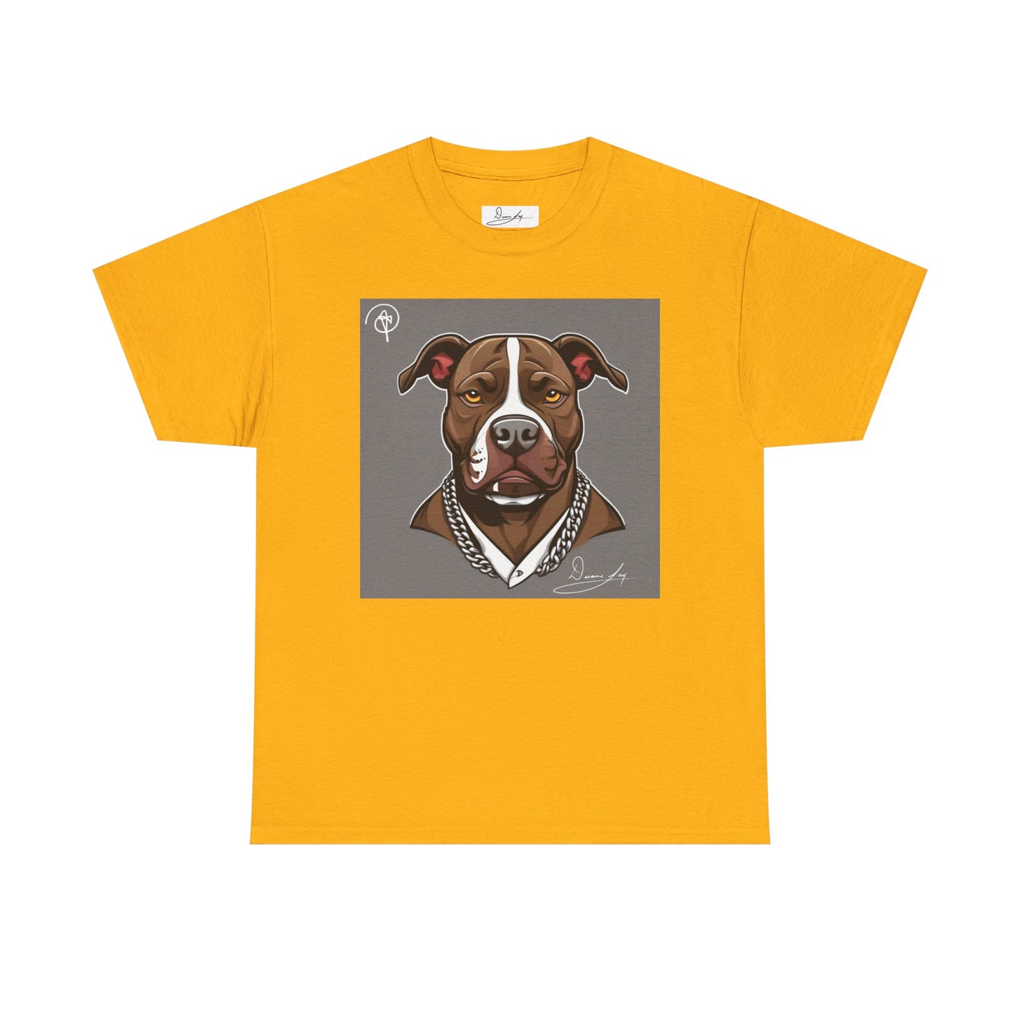 DuaneJay Pit Bull Portrait T-Shirt — stylish dog lover graphic tee streetwear