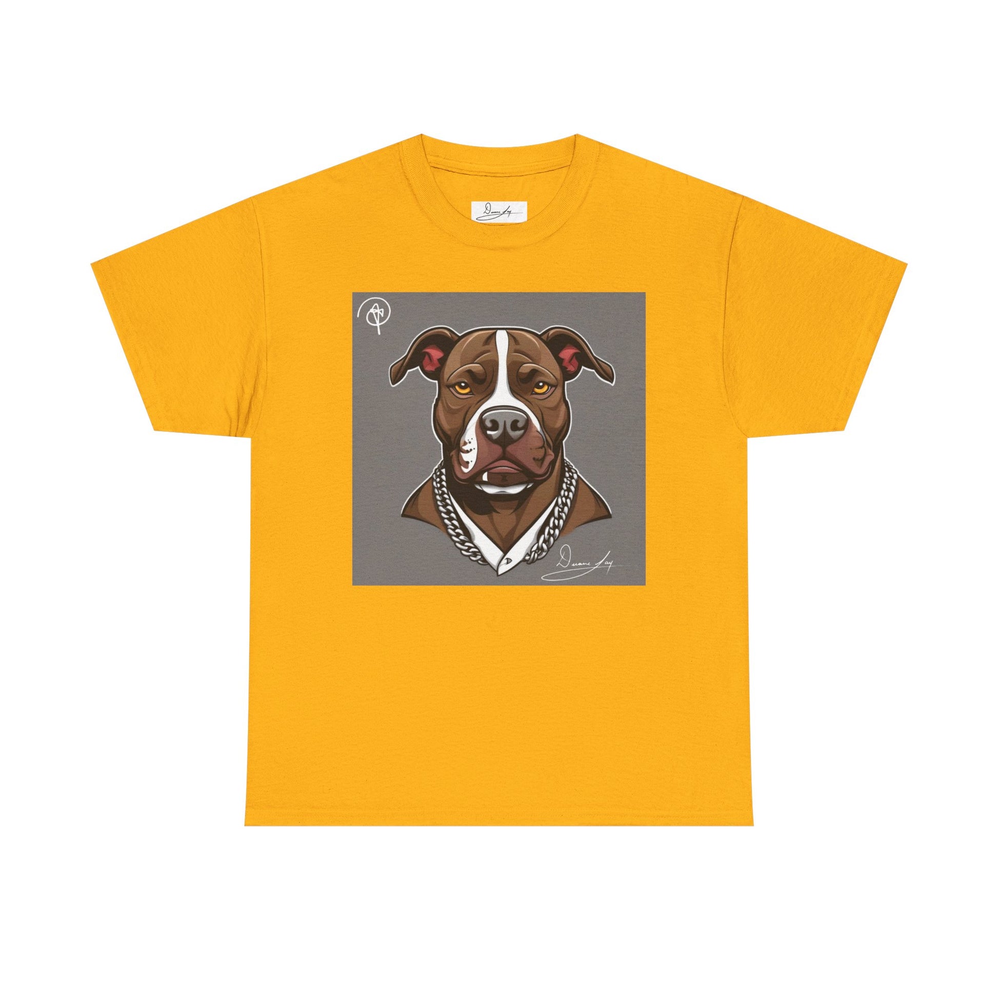 DuaneJay Pit Bull Portrait T-Shirt — stylish dog lover graphic tee streetwear