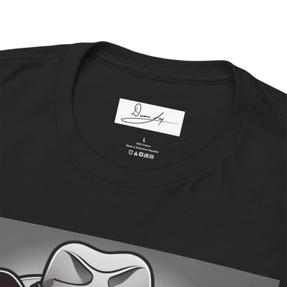 DuaneJay Gentleman Pitbull Tee — distinguished graphic tee featuring a dapper pitbull portrait blending elegance with bold streetwear energy for dog lovers with class and confidence