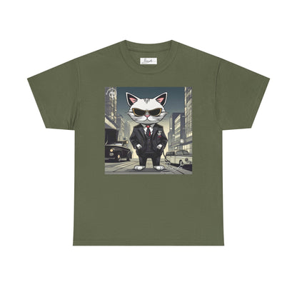 DuaneJay Cat Mafia Graphic Tee — cool cat in suit streetwear graphic tee