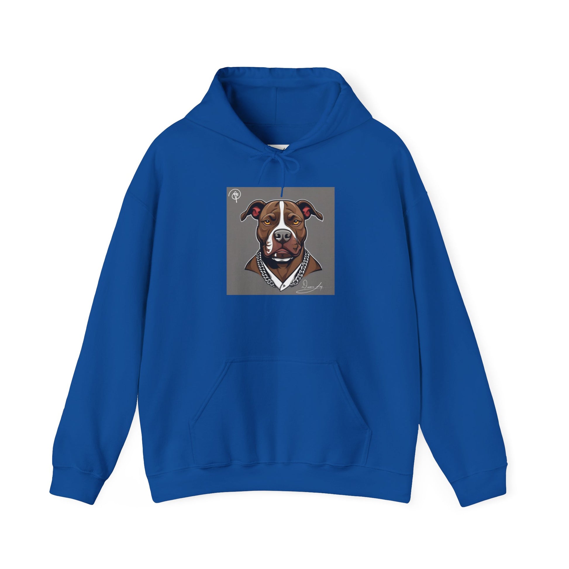 DuaneJay Pitbull Portrait Hoodie — premium streetwear pullover featuring a striking pitbull portrait graphic, crafted for dog lovers who wear their passion with bold confidence and signature DuaneJay Fashion style
