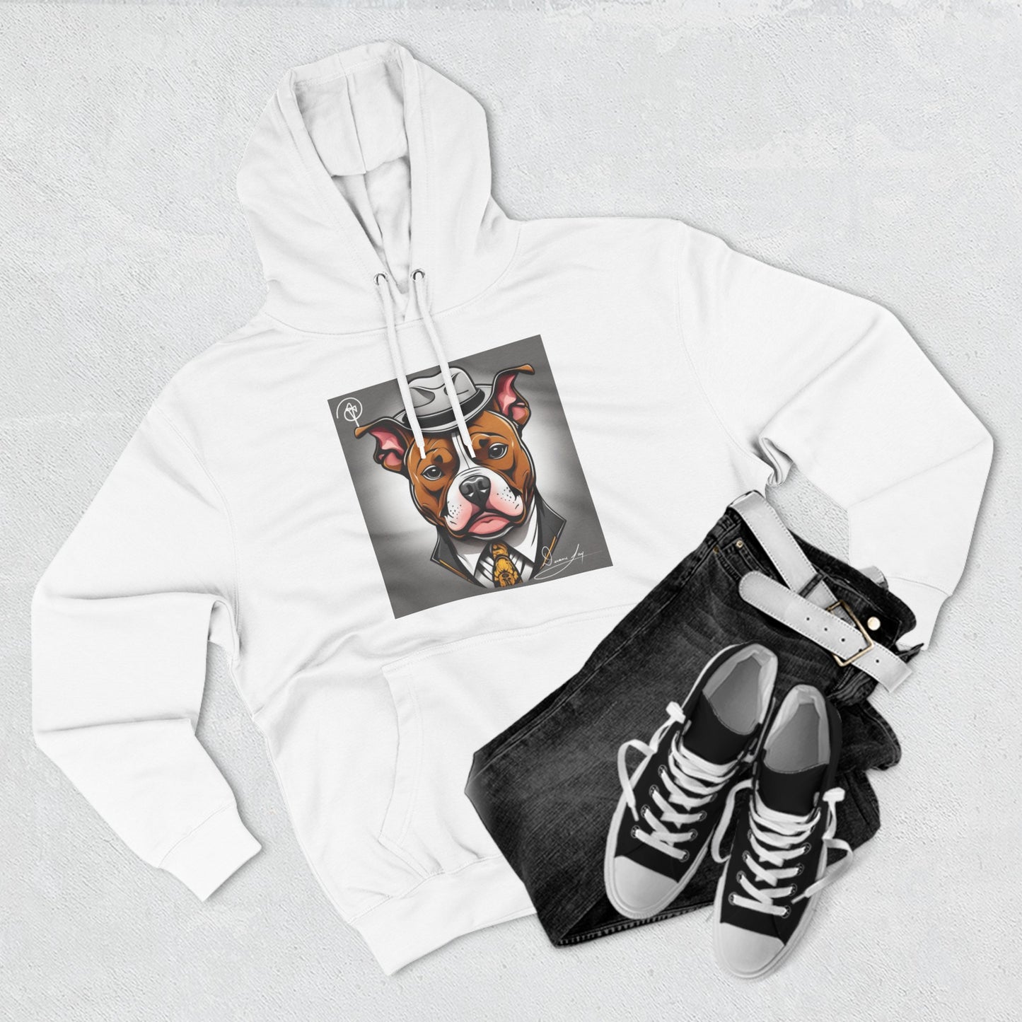 Three-Panel Lucky Pitbull Fleece Hoodie