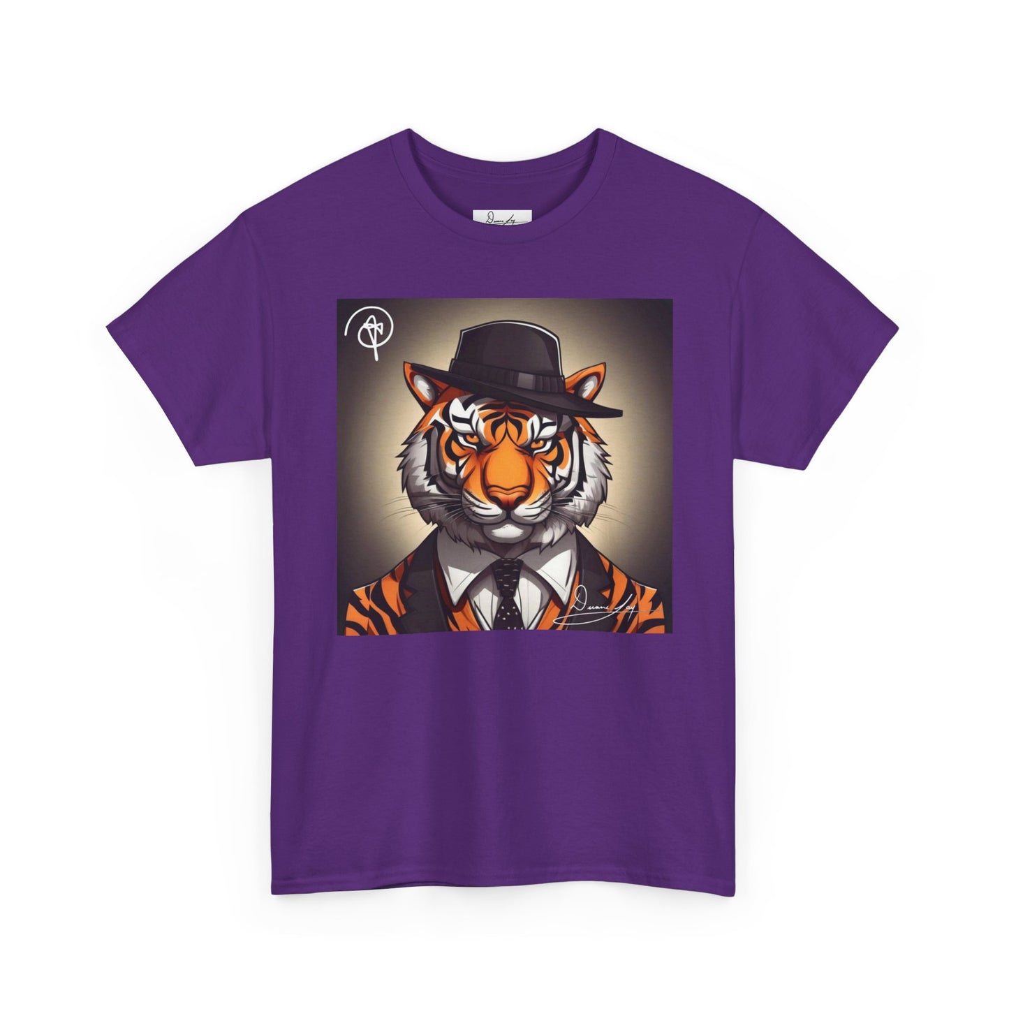 DuaneJay Tiger Gentleman T-Shirt — bold tiger graphic tee featuring a distinguished tiger in gentleman style, a powerful streetwear statement for those who wear confidence with class