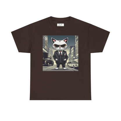 DuaneJay Cat Mafia Graphic Tee — cool cat in suit streetwear graphic tee