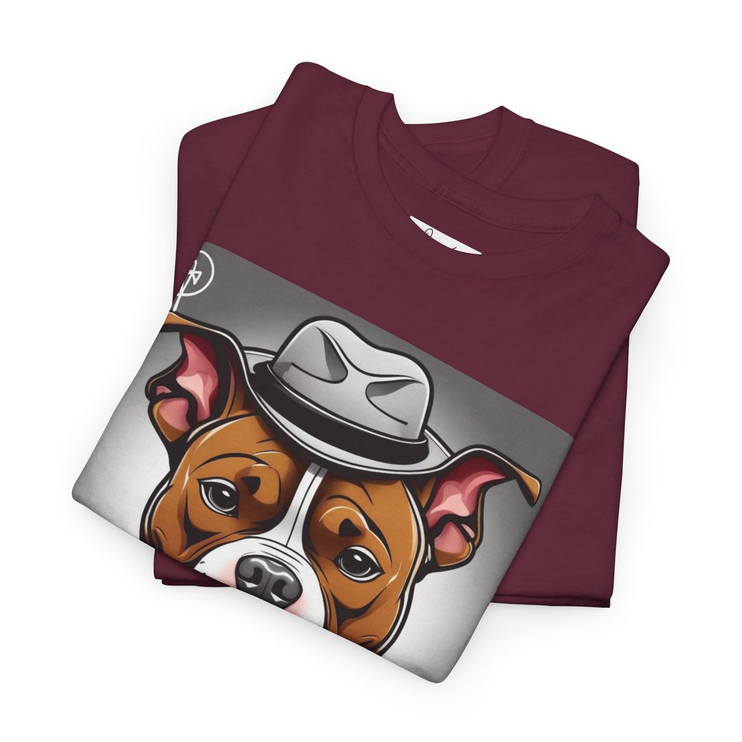 DuaneJay Gentleman Pitbull Tee — distinguished graphic tee featuring a dapper pitbull portrait blending elegance with bold streetwear energy for dog lovers with class and confidence