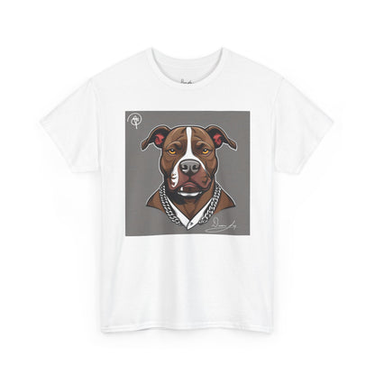 DuaneJay Pit Bull Portrait T-Shirt — stylish dog lover graphic tee streetwear