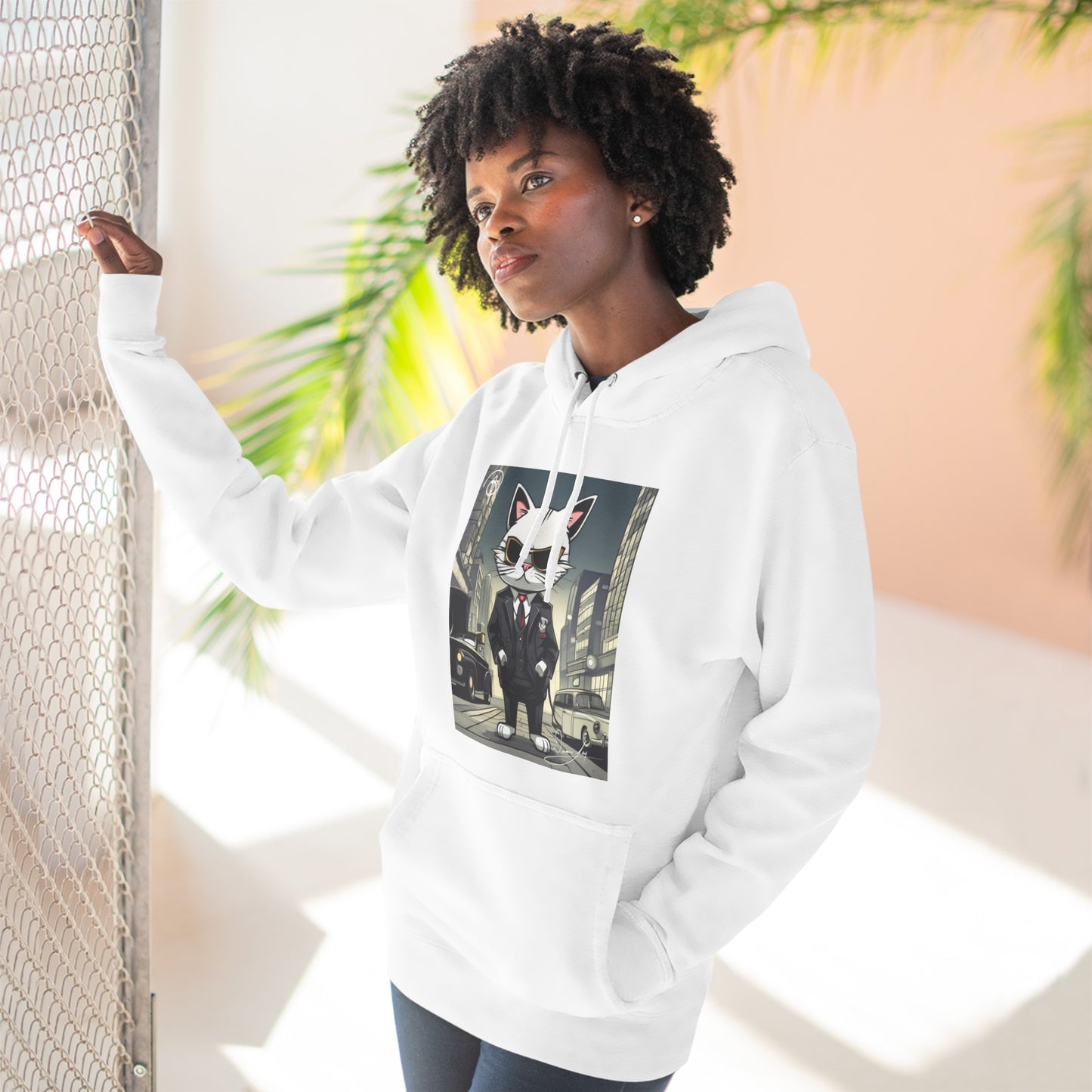 Three-Panel Cool-Cat Fleece Hoodie