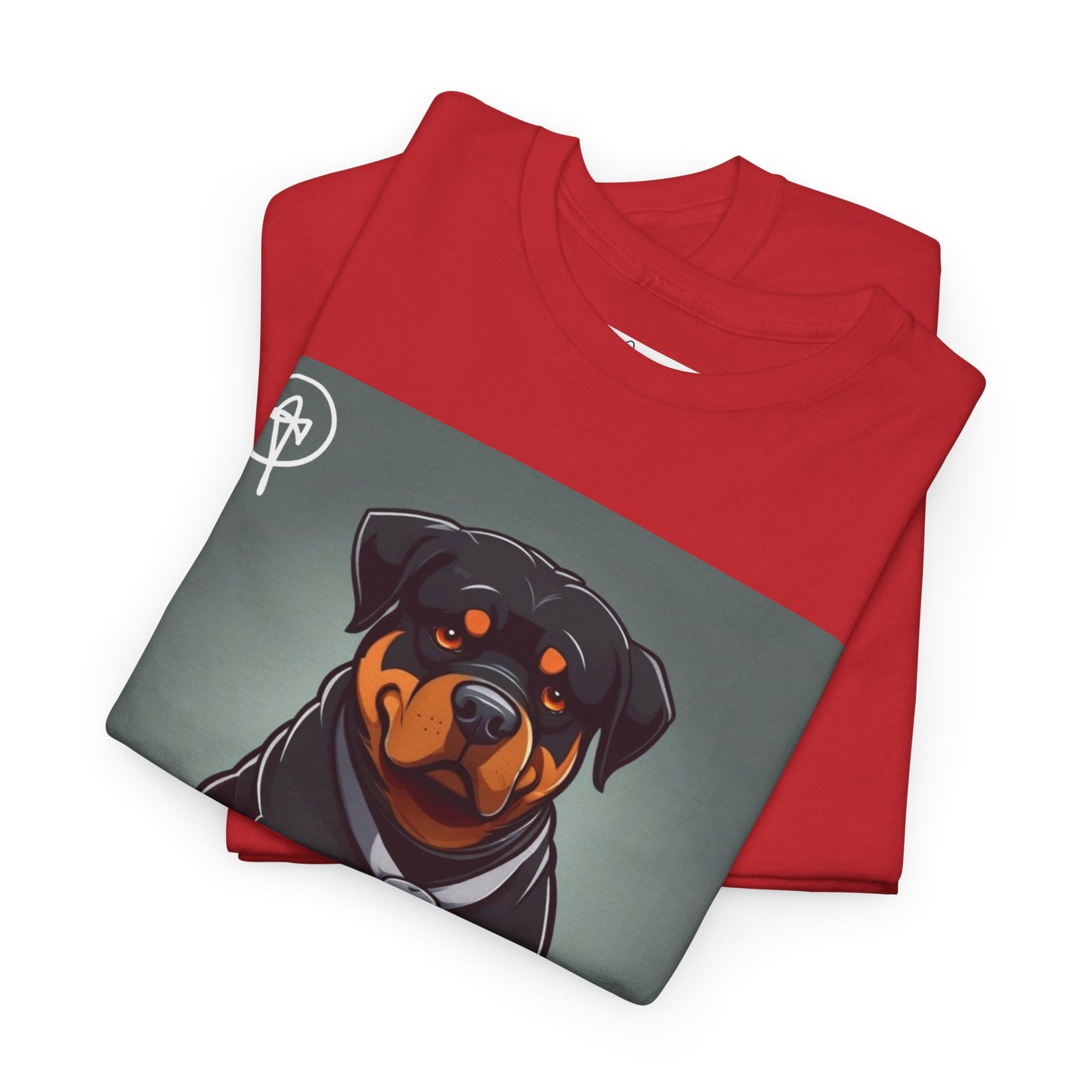 DuaneJay Rottweiler Puppy Portrait T-Shirt — charming graphic tee featuring an adorable Rottweiler puppy rendered in stunning artistic detail, a perfect blend of cuteness and signature streetwear style for devoted dog lovers