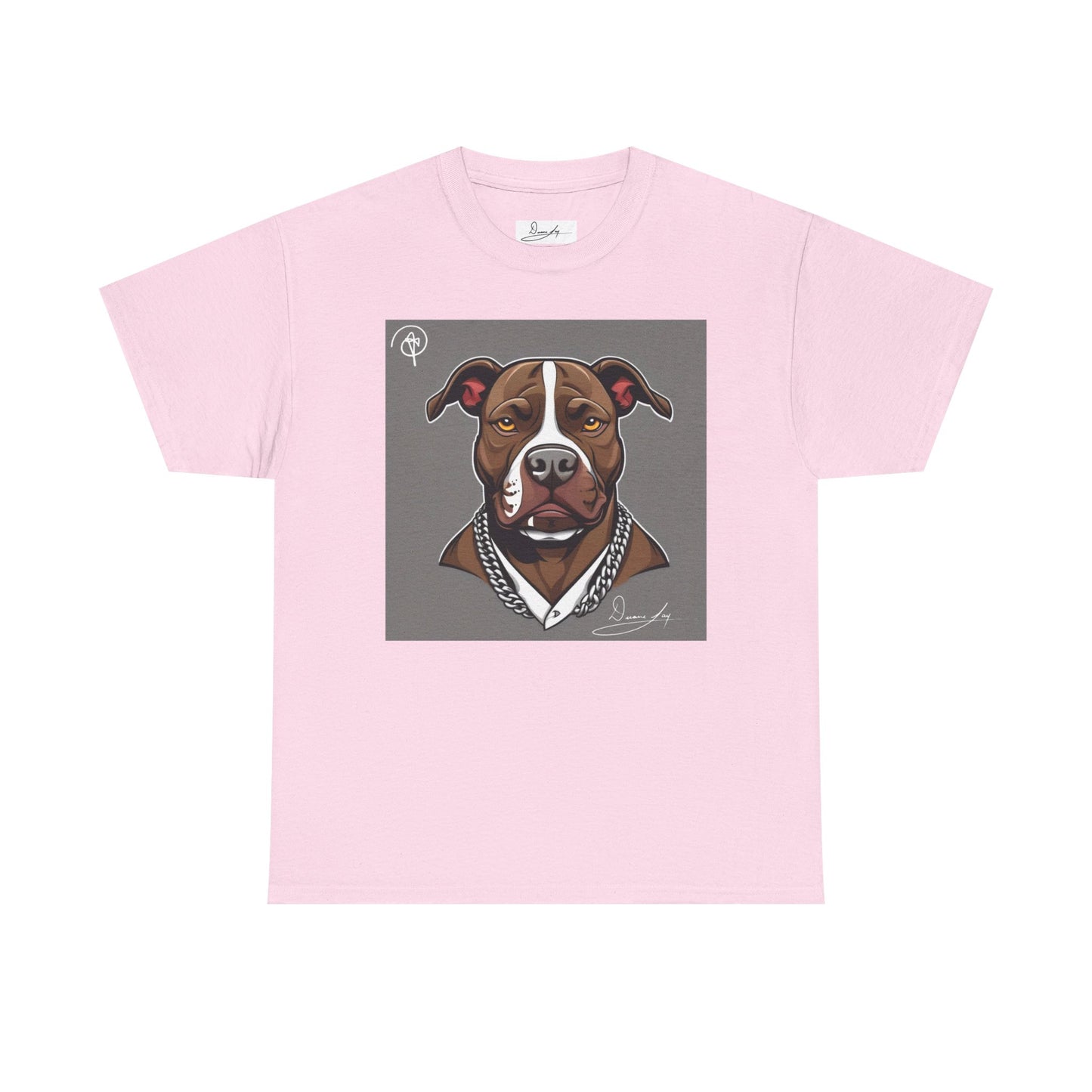 DuaneJay Pit Bull Portrait T-Shirt — stylish dog lover graphic tee streetwear
