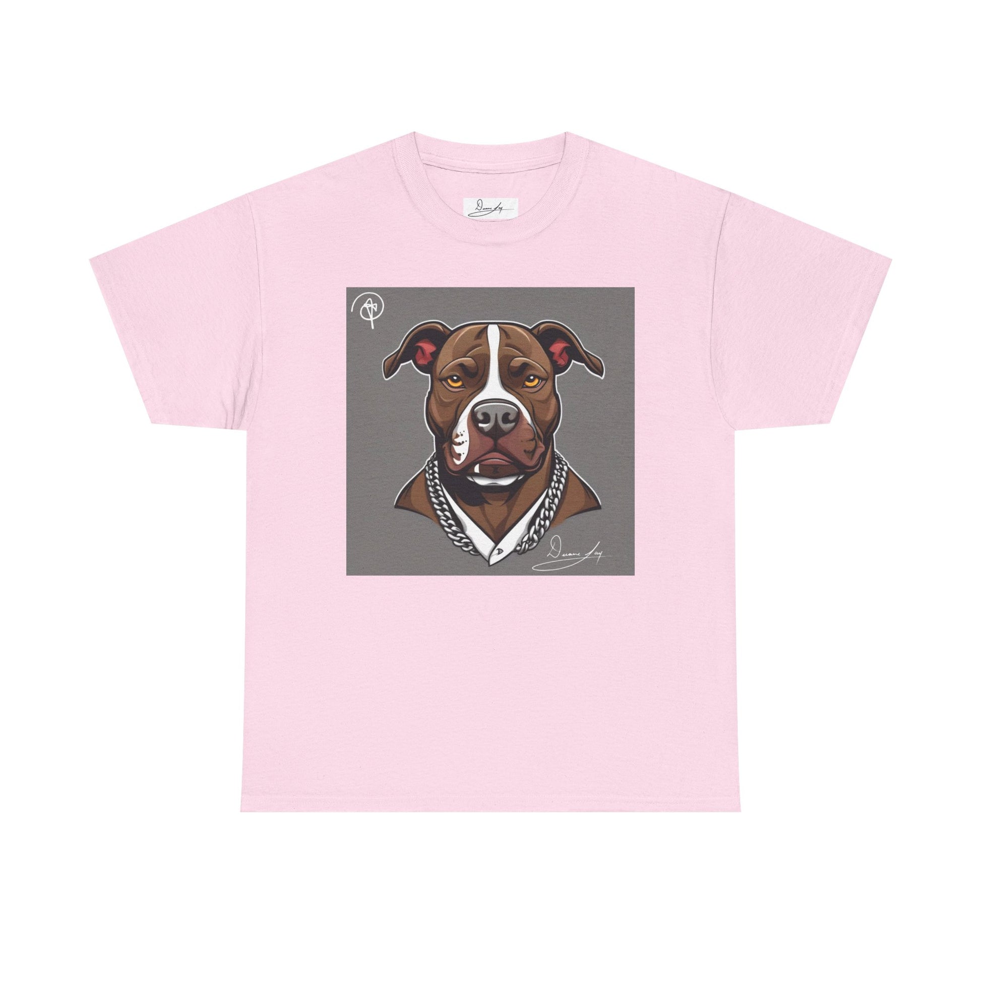 DuaneJay Pit Bull Portrait T-Shirt — stylish dog lover graphic tee streetwear