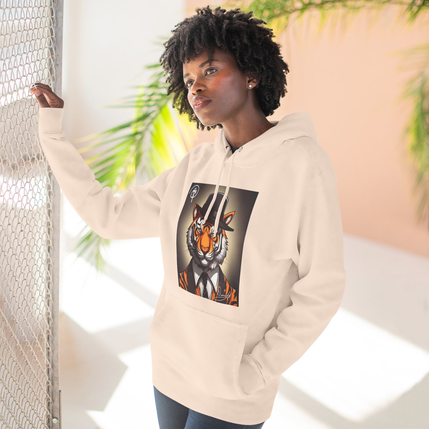 Three-Panel Tiger Fleece Hoodie