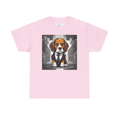 DuaneJay Beagle in a Suit T-Shirt — funny formal dog graphic tee featuring an adorable beagle dressed in a dapper suit, perfect for dog lovers who love bold streetwear style