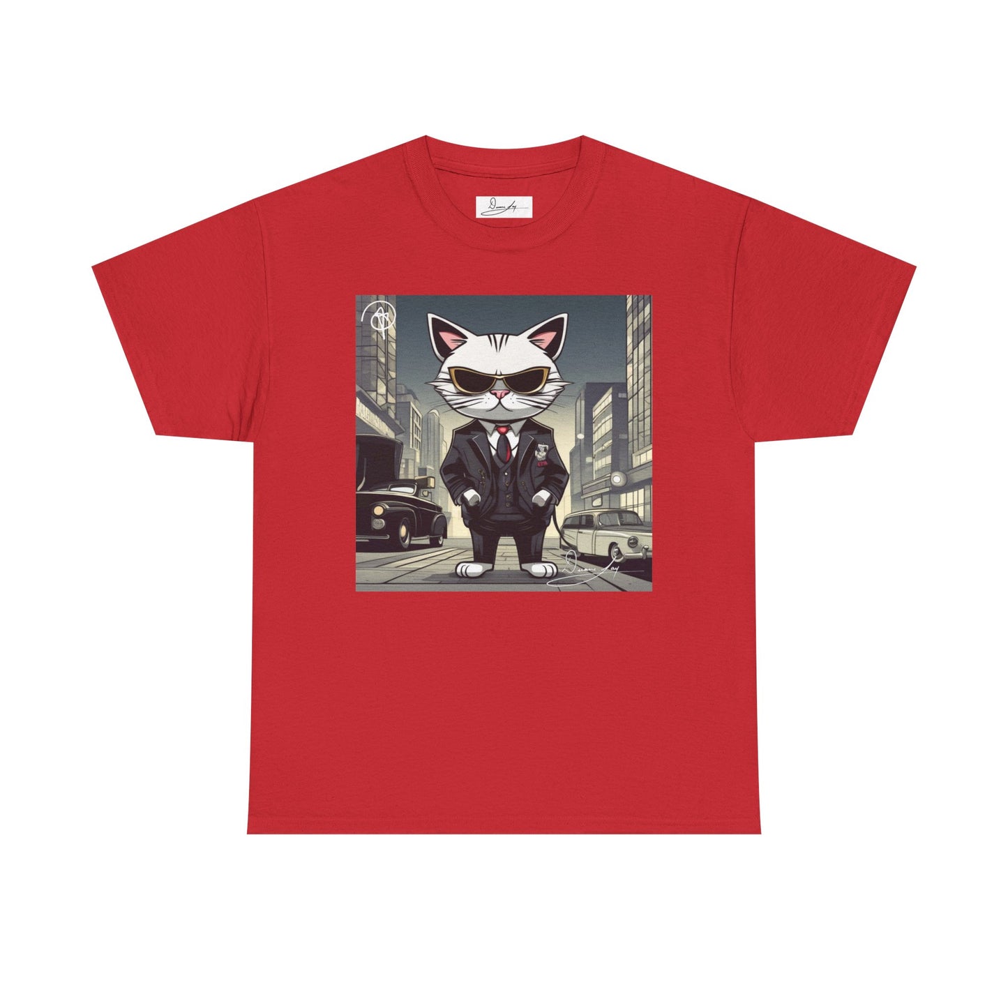 DuaneJay Cat Mafia Graphic Tee — cool cat in suit streetwear graphic tee
