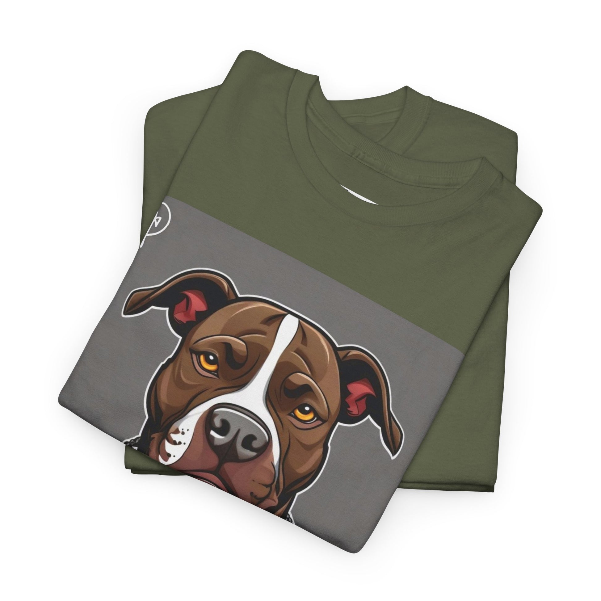 DuaneJay Pit Bull Portrait T-Shirt — stylish dog lover graphic tee streetwear