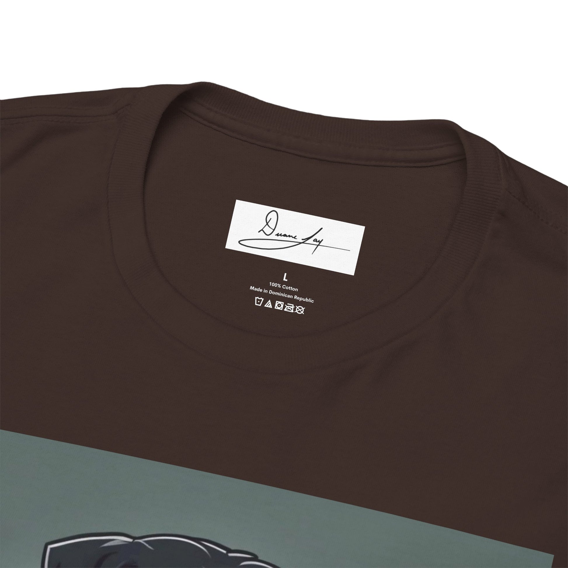 DuaneJay Rottweiler Puppy Portrait T-Shirt — charming graphic tee featuring an adorable Rottweiler puppy rendered in stunning artistic detail, a perfect blend of cuteness and signature streetwear style for devoted dog lovers