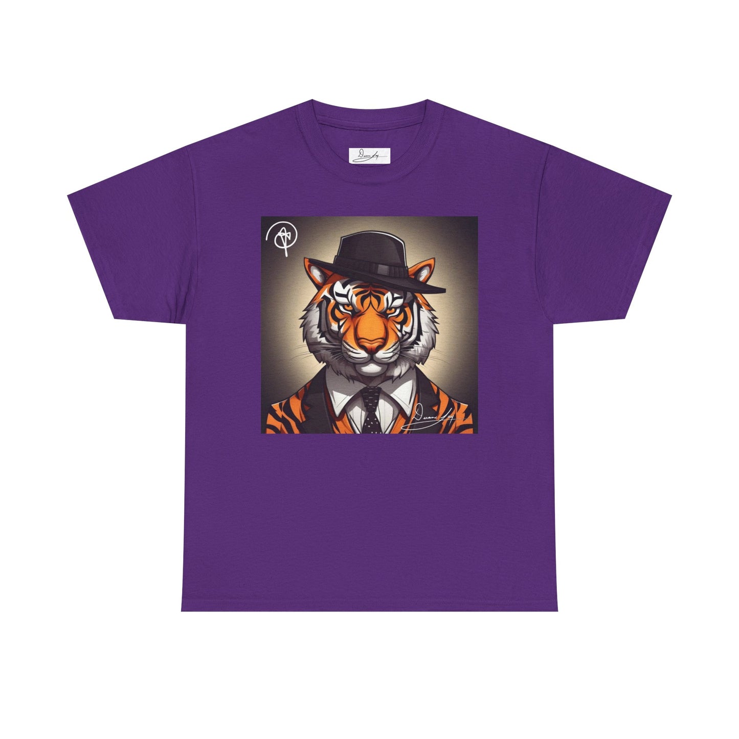 DuaneJay Tiger Gentleman T-Shirt — bold tiger graphic tee featuring a distinguished tiger in gentleman style, a powerful streetwear statement for those who wear confidence with class