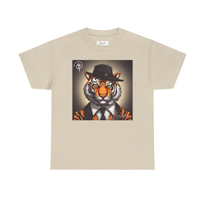 DuaneJay Tiger Gentleman T-Shirt — bold tiger graphic tee featuring a distinguished tiger in gentleman style, a powerful streetwear statement for those who wear confidence with class
