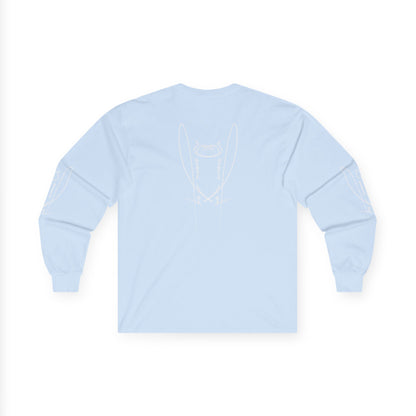 DuaneJay Signature Icon Long Sleeve White Label — premium streetwear long sleeve featuring a bold white signature icon with an exclusive back design, crafted for comfort and style, the ultimate statement piece for those who live and breathe the DuaneJay Fashion lifestyle with confidence and distinction