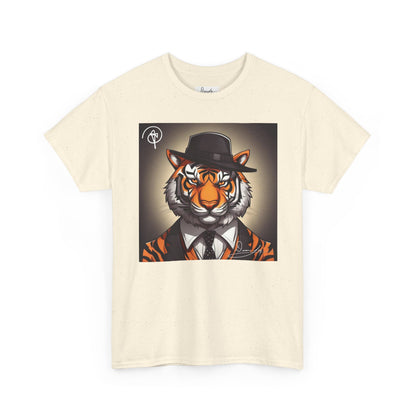 DuaneJay Tiger Gentleman T-Shirt — bold tiger graphic tee featuring a distinguished tiger in gentleman style, a powerful streetwear statement for those who wear confidence with class