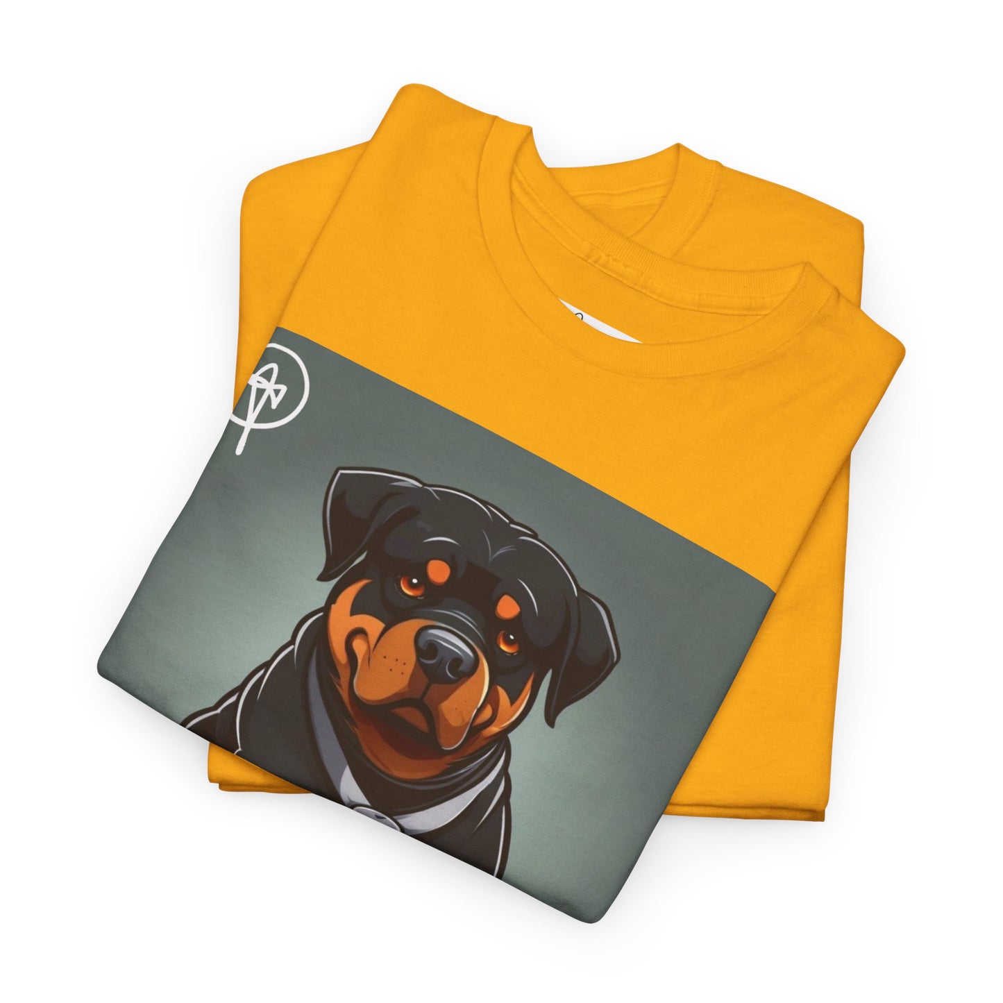 DuaneJay Rottweiler Puppy Portrait T-Shirt — charming graphic tee featuring an adorable Rottweiler puppy rendered in stunning artistic detail, a perfect blend of cuteness and signature streetwear style for devoted dog lovers