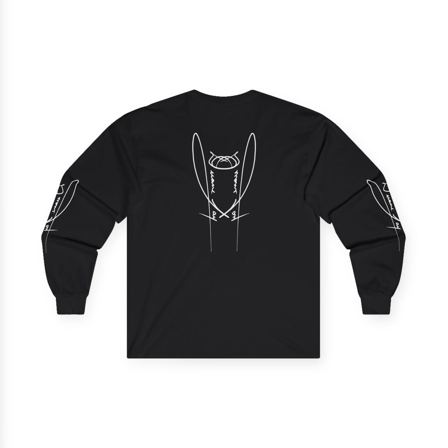 DuaneJay Signature Icon Long Sleeve White Label — premium streetwear long sleeve featuring a bold white signature icon with an exclusive back design, crafted for comfort and style, the ultimate statement piece for those who live and breathe the DuaneJay Fashion lifestyle with confidence and distinction