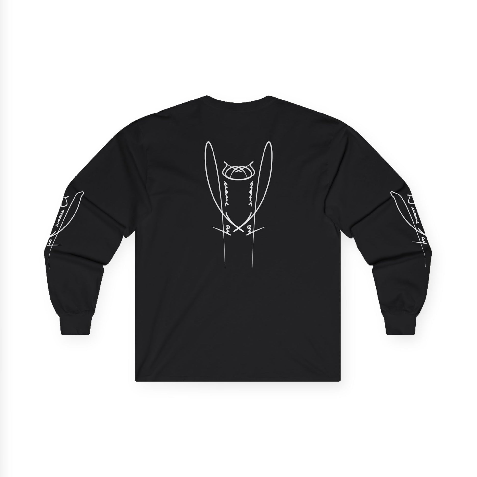 DuaneJay Signature Icon Long Sleeve White Label — premium streetwear long sleeve featuring a bold white signature icon with an exclusive back design, crafted for comfort and style, the ultimate statement piece for those who live and breathe the DuaneJay Fashion lifestyle with confidence and distinction