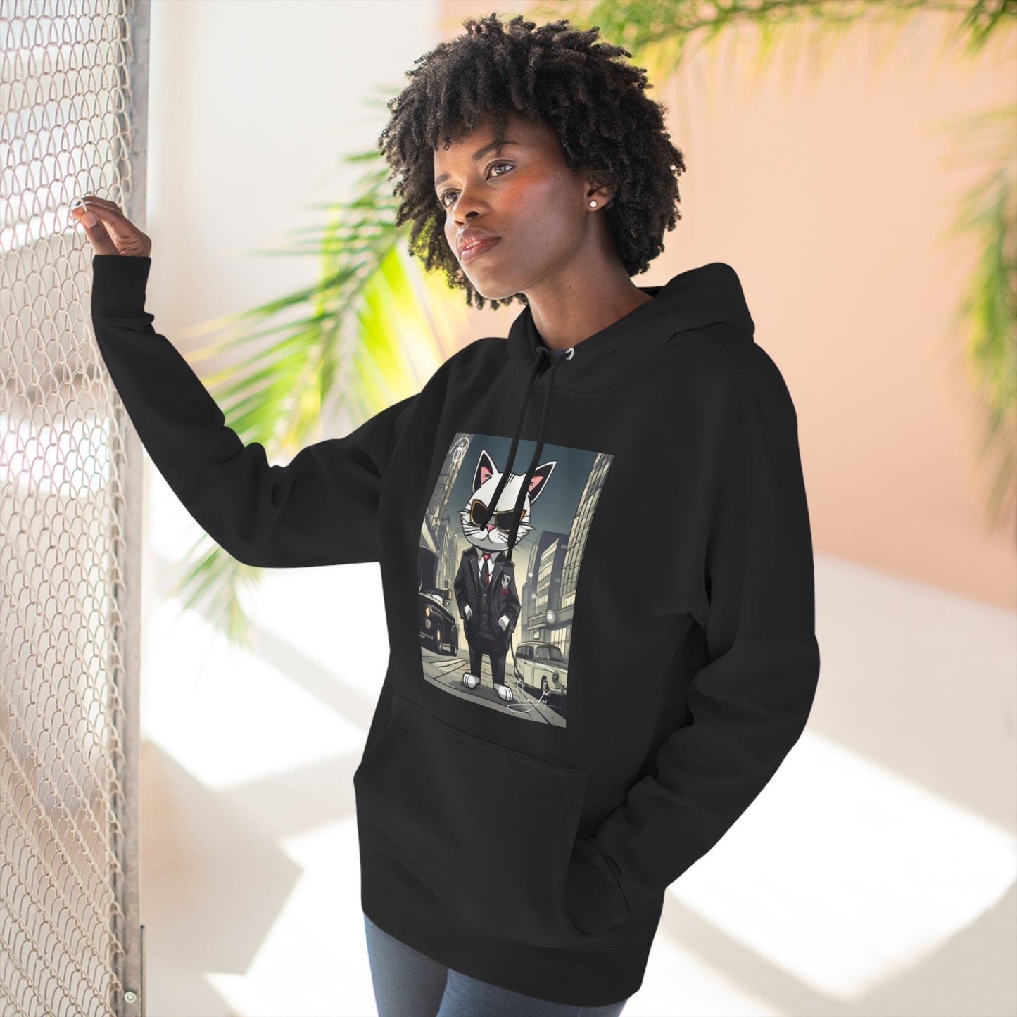 Three-Panel Cool-Cat Fleece Hoodie