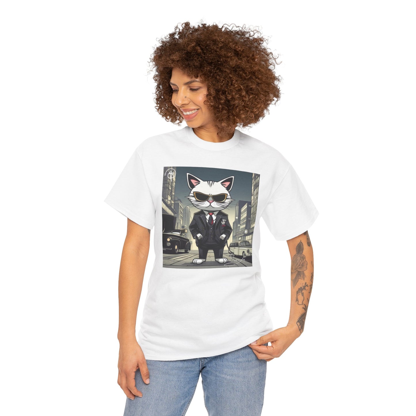 Unisex Cat Heavy Cotton Tee