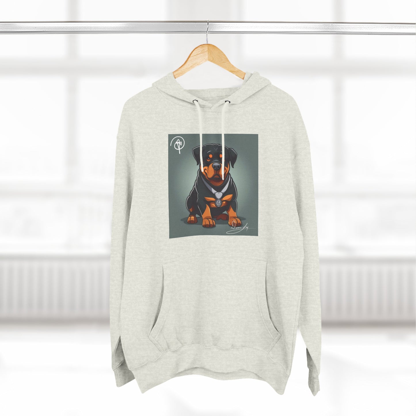 Three-Panel Rottweiler Fleece Hoodie