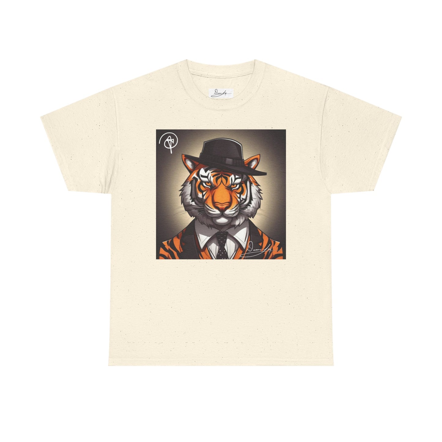 DuaneJay Tiger Gentleman T-Shirt — bold tiger graphic tee featuring a distinguished tiger in gentleman style, a powerful streetwear statement for those who wear confidence with class