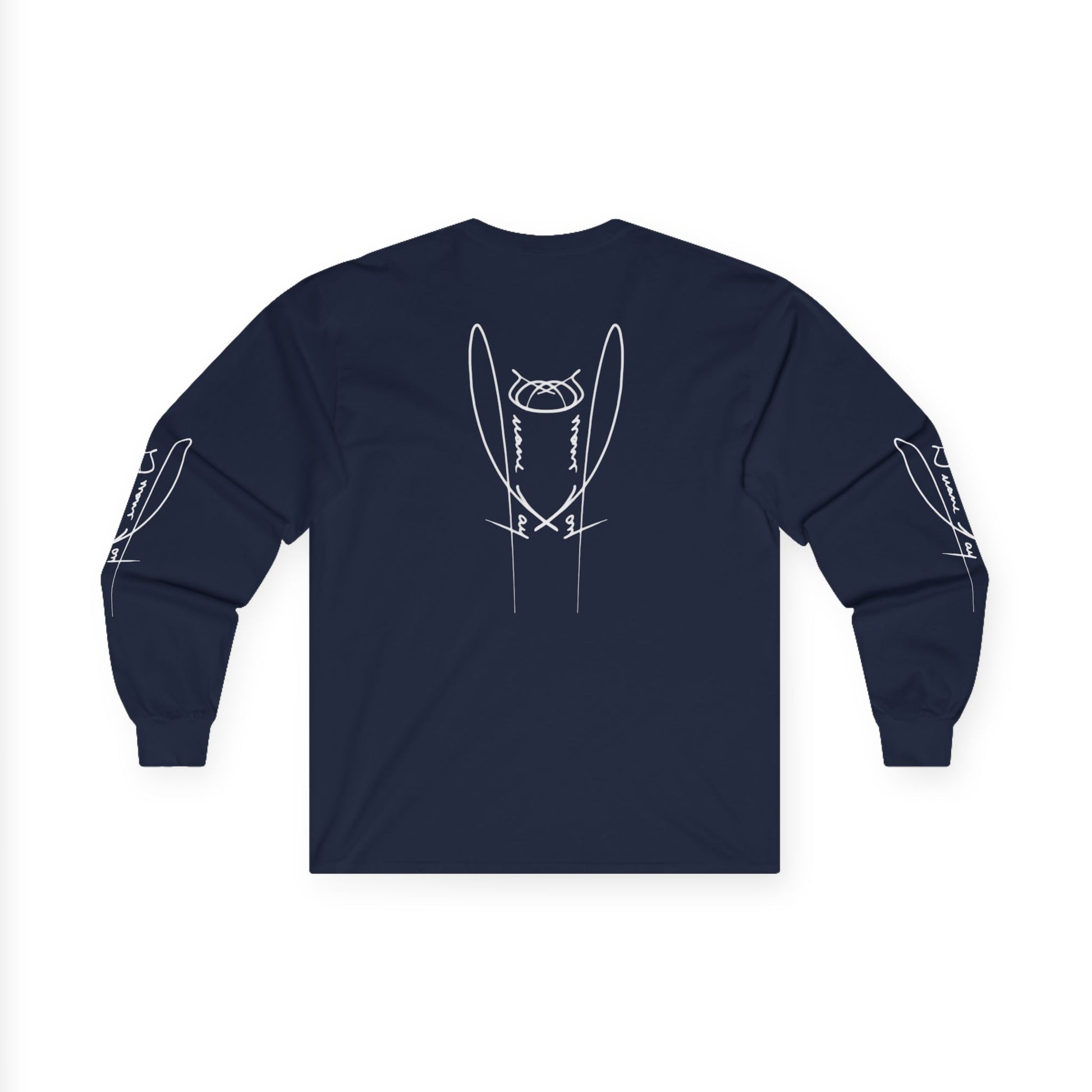 DuaneJay Signature Icon Long Sleeve White Label — premium streetwear long sleeve featuring a bold white signature icon with an exclusive back design, crafted for comfort and style, the ultimate statement piece for those who live and breathe the DuaneJay Fashion lifestyle with confidence and distinction