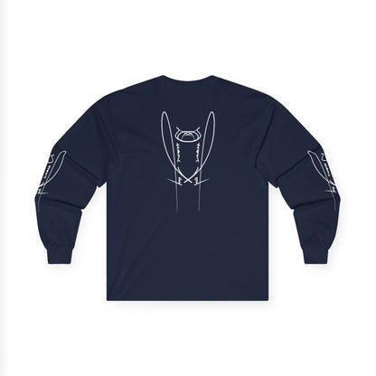 DuaneJay Signature Icon Long Sleeve White Label — premium streetwear long sleeve featuring a bold white signature icon with an exclusive back design, crafted for comfort and style, the ultimate statement piece for those who live and breathe the DuaneJay Fashion lifestyle with confidence and distinction