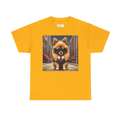 DuaneJay Pomeranian Business Dog T-Shirt — cute Pomeranian in suit graphic tee streetwear