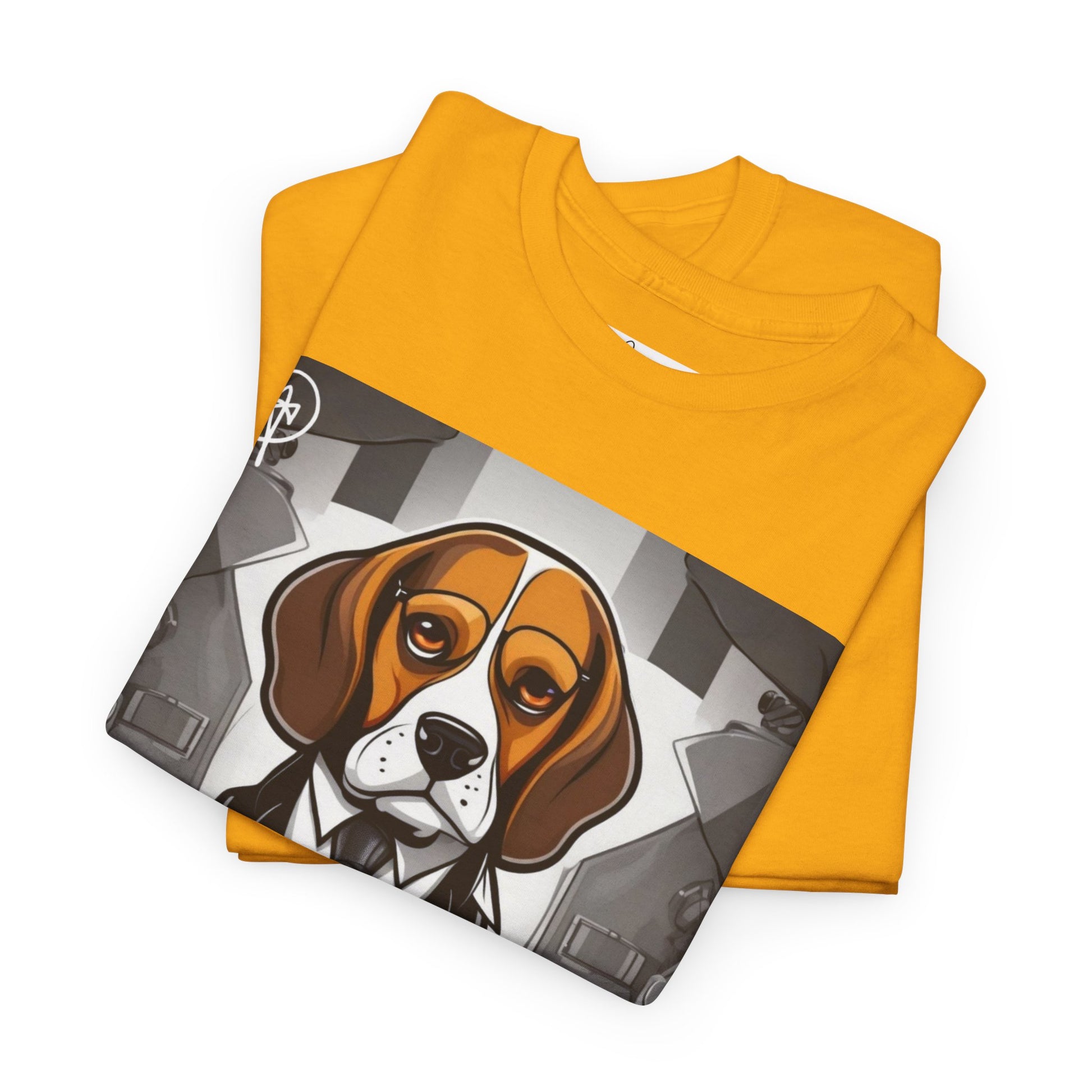 DuaneJay Beagle in a Suit T-Shirt — funny formal dog graphic tee featuring an adorable beagle dressed in a dapper suit, perfect for dog lovers who love bold streetwear style
