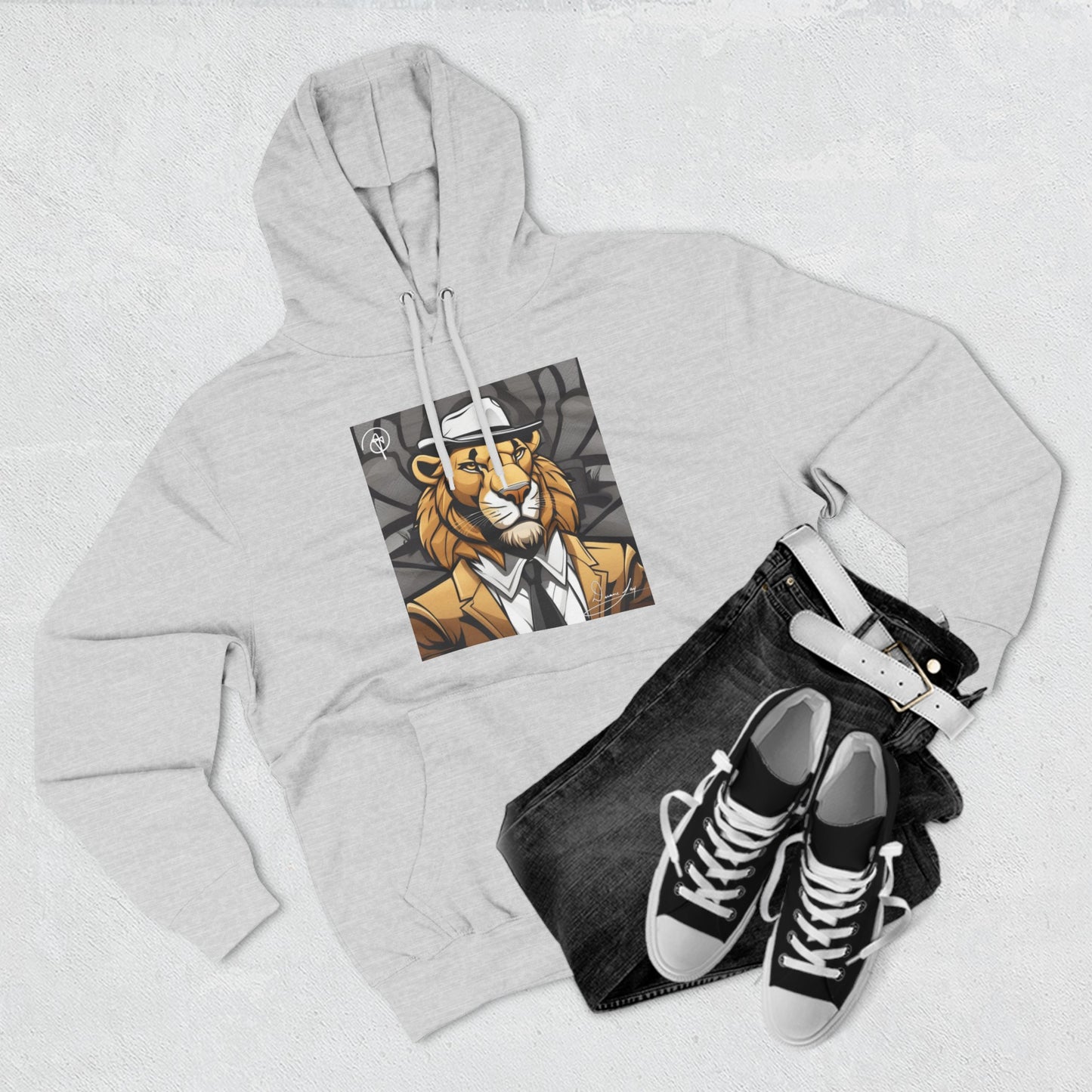 Three-Panel Lion Fleece Hoodie