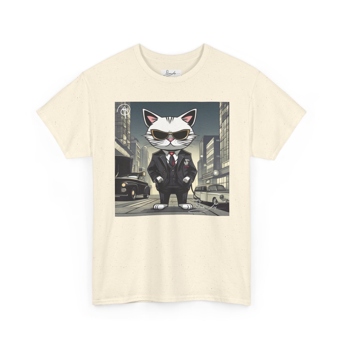 DuaneJay Cat Mafia Graphic Tee — cool cat in suit streetwear graphic tee