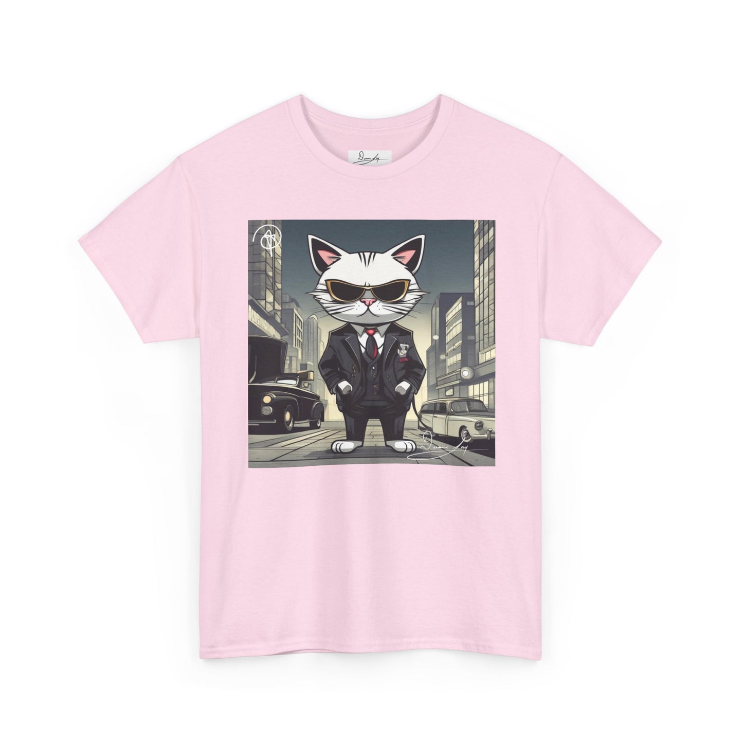 DuaneJay Cat Mafia Graphic Tee — cool cat in suit streetwear graphic tee