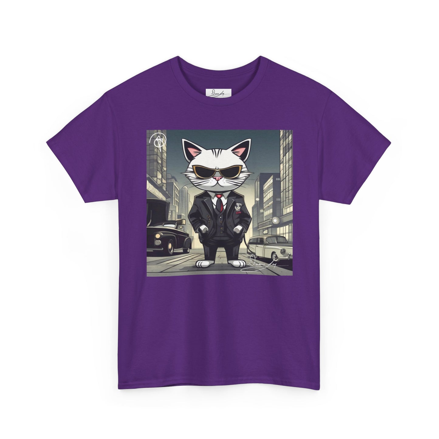 DuaneJay Cat Mafia Graphic Tee — cool cat in suit streetwear graphic tee