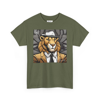 DuaneJay Lion Gangster Graphic Tee — powerful streetwear tee featuring a bold lion with gangster-inspired artistry, symbolizing strength, dominance, and signature style