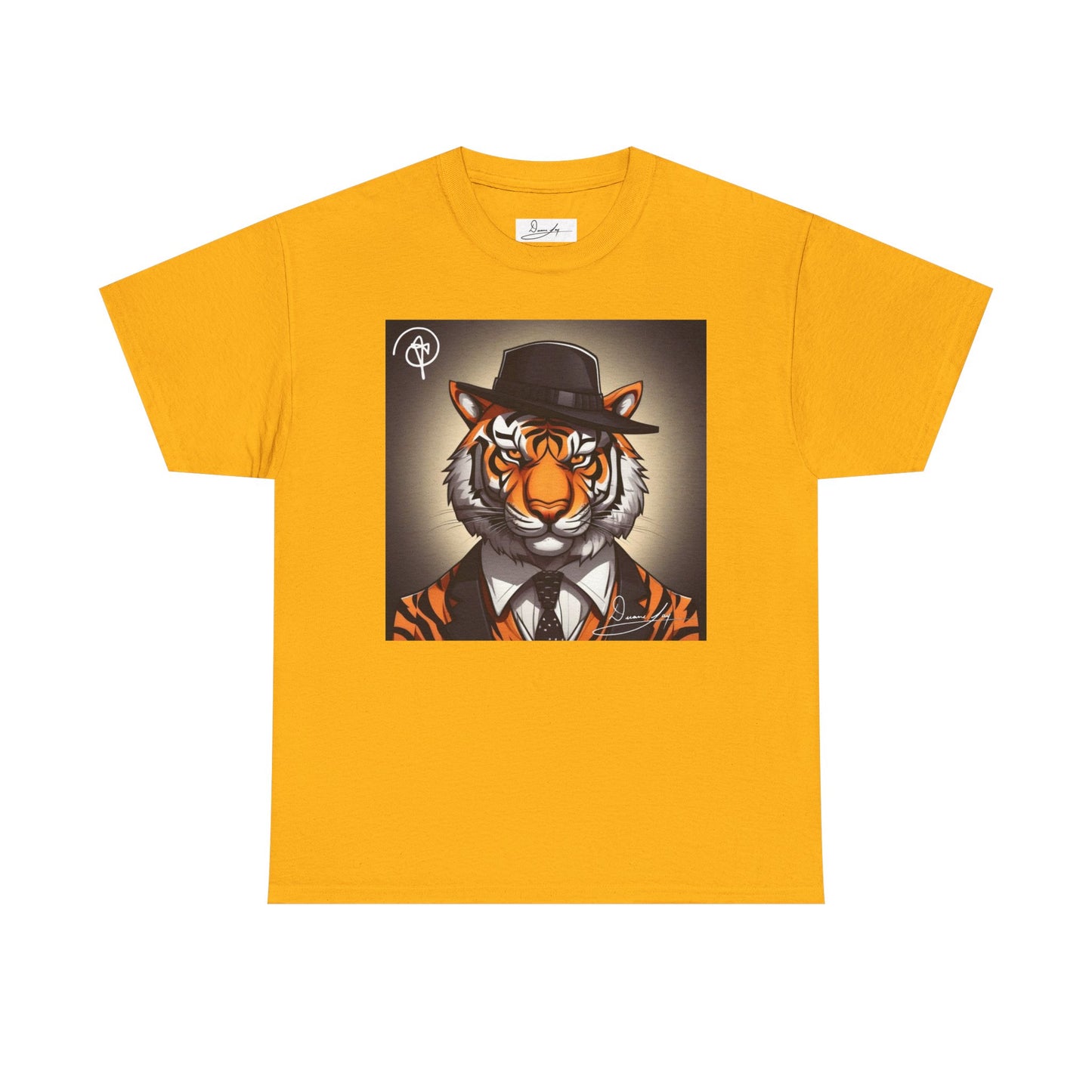 DuaneJay Tiger Gentleman T-Shirt — bold tiger graphic tee featuring a distinguished tiger in gentleman style, a powerful streetwear statement for those who wear confidence with class