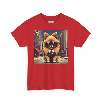 DuaneJay Pomeranian Business Dog T-Shirt — cute Pomeranian in suit graphic tee streetwear